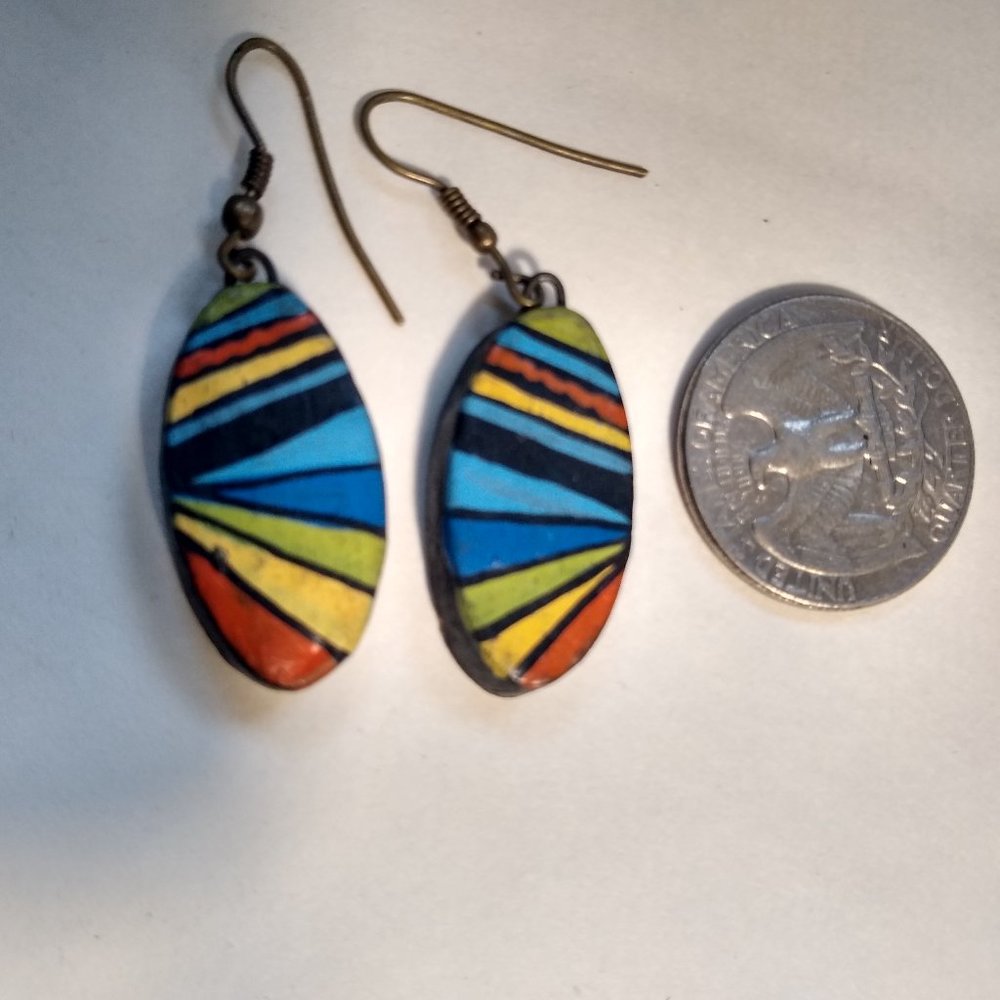 Handpainted colourful earrings